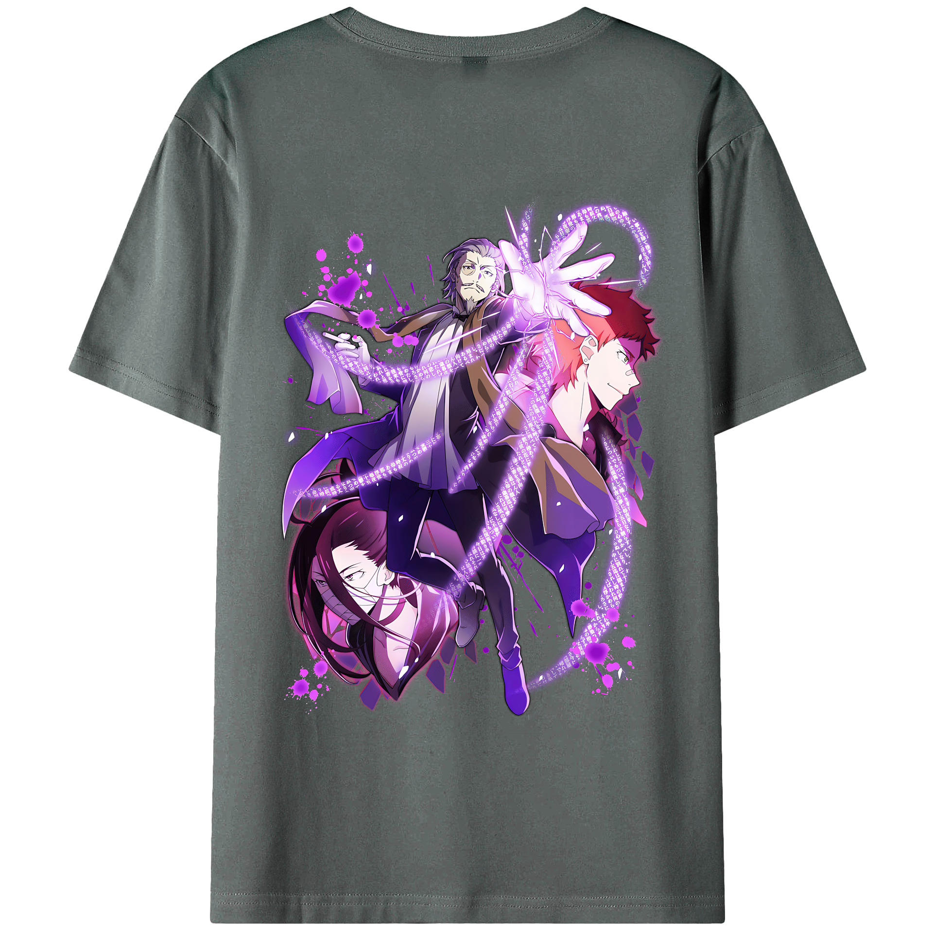 （画像用） 文豪ストレイドッグス Bungo Stray Dogs 綿100％半袖Tシャツ（背面プリント）